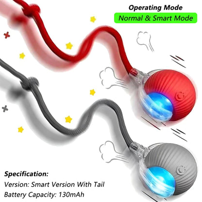 Ilmh 1/2 Stück Interaktiver Katzenball, Automatisch Rollender Ball Mit Kunstfellschwanz, Wiederaufladbares Intelligentes Elektrisches Haustierspielzeug, Haustierspielzeug, Das Maus Imitiert