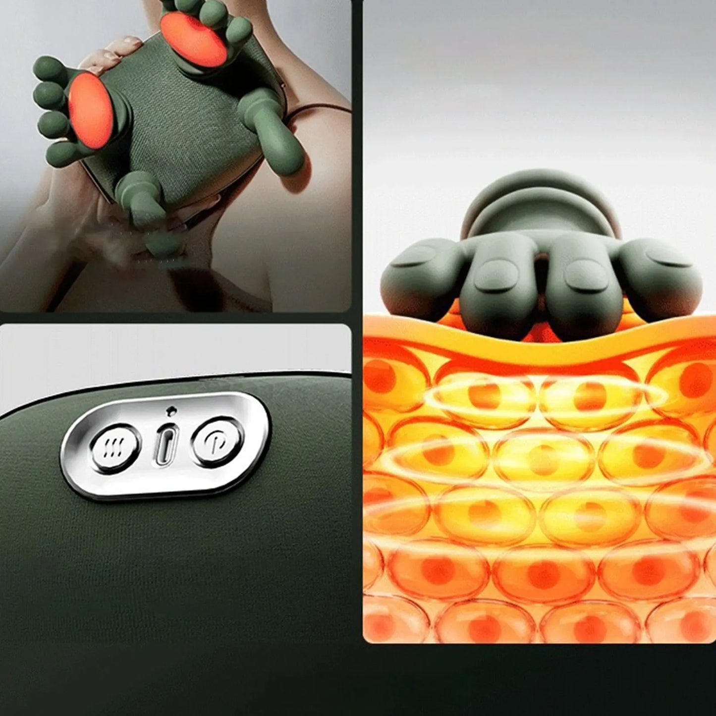 Nackenmassagegerät, tragbares Nackenmassagegerät mit 3 Modi, bionisches Heizmassagegerät für Nackenmuskelmassage, Entspannungs-Rückenmassagegerät für Frauen