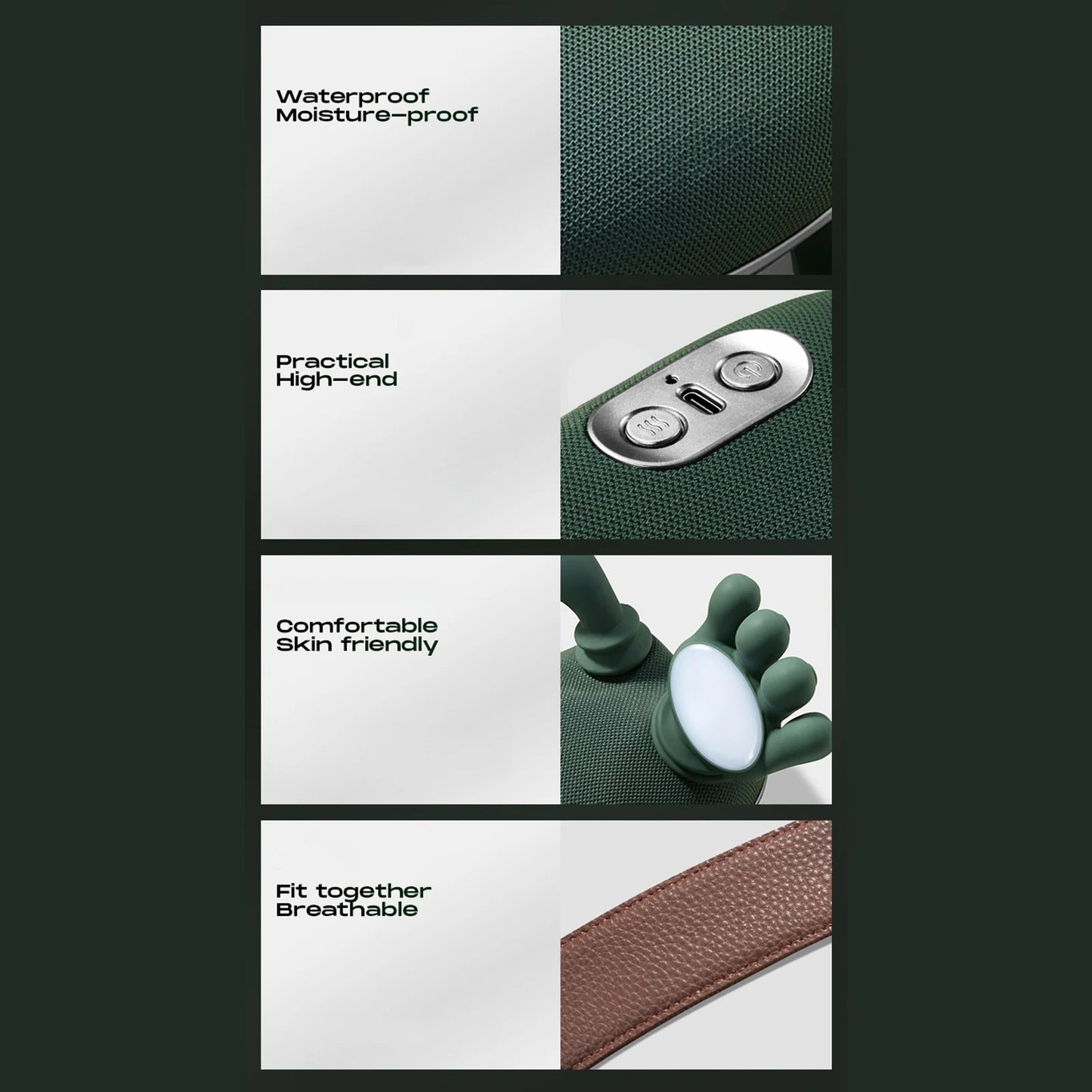 Nackenmassagegerät, tragbares Nackenmassagegerät mit 3 Modi, bionisches Heizmassagegerät für Nackenmuskelmassage, Entspannungs-Rückenmassagegerät für Frauen