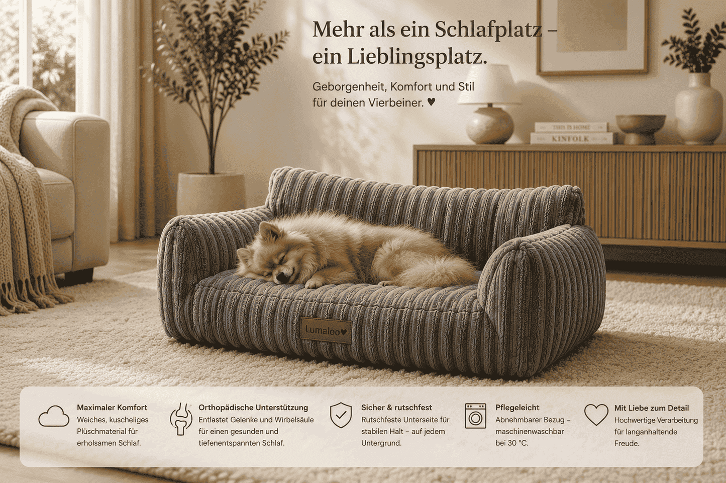 Lumaloo CozyNest - Orthopädisches Haustiersofa